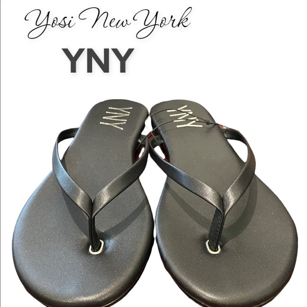NEW Yosi YNY New York Olivia Black Flip Flop Thong Sandals 8 9 10 11